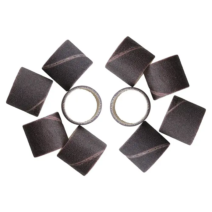 Ryobi Schleifband-Set RAR603-10 - Körnung: 240 - Nahaufnahme von Schleifhülsen, ideal für Nagelarbeiten. Dieses Set ist perfekt für professionelle Maniküre und Pediküre.