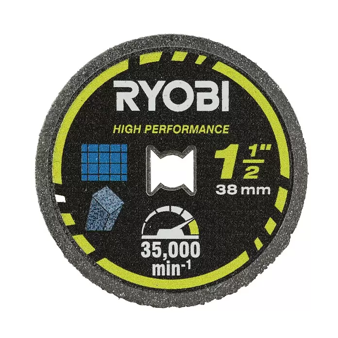 Ryobi Diamant-Trennscheibe RAR305 Twist-LockDurchmesser Scheibe: 38 mm, Passend für: Rotationswerkzeuge mit 3,2 mm (1/8") Spannzangenkapazität Front View