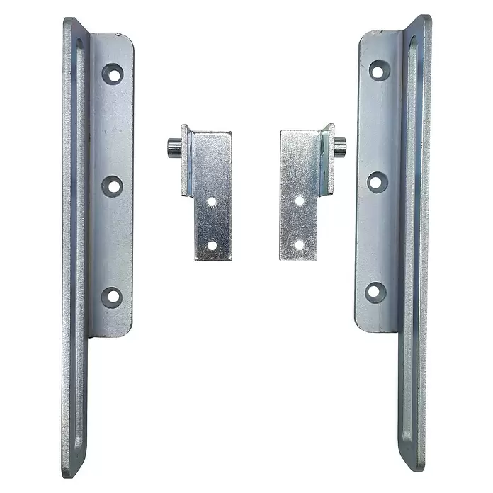Dolle Schiebebeschlag - Silber, Passend für: Dolle Hochbettleitern - Scharniere und Montagehalterungen aus silbernem Metall mit vorgebohrten Löchern.