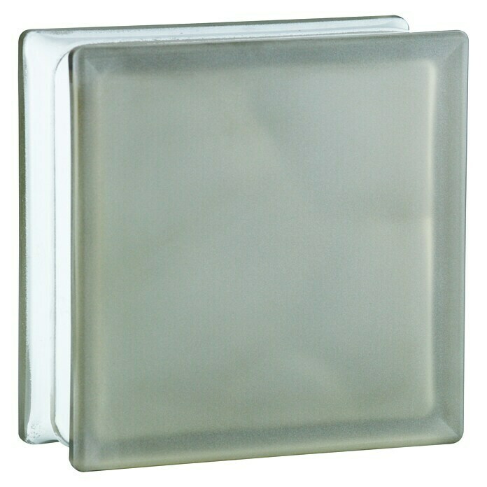 Fuchs Design Glasbaustein Sahara (Braun, Wolke sandgestrahlt, 19 x 19 x 8 cm, Beidseitig satiniert)