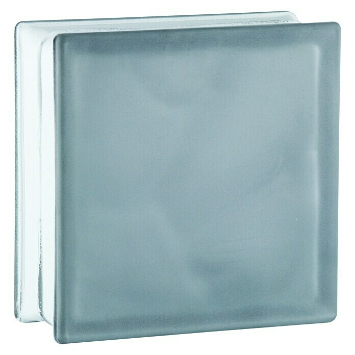 Fuchs Design Glasbaustein Sahara BM (Grau, Wolke sandgestrahlt, 19 x 19 x 8 cm, Beidseitig satiniert)
