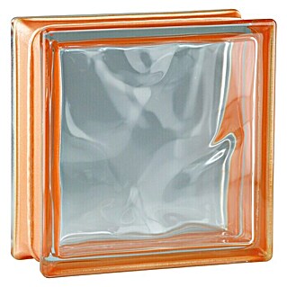 Fuchs Design Bloque de vidrio Reflex (Naranja, Nube, 19 x 19 x 8 cm)