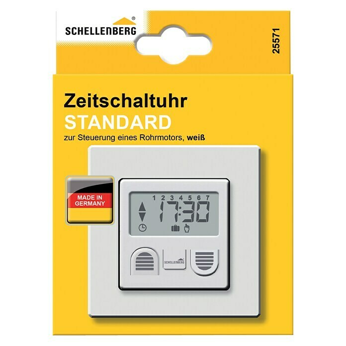 Schellenberg Temporizador Standard (80 x 80 x 40 mm, Blanco, Empotrado)
