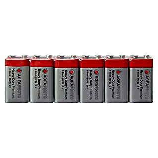 Batterie Heavy Duty (9-Volt-Block, Zink-Kohle, 9 V, 6 Stk.)