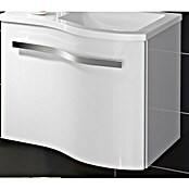 Camargue Wave Mini Waschtischunterschrank (39 x 60 x 50 cm, Rechts, Weiß, Hochglanz)