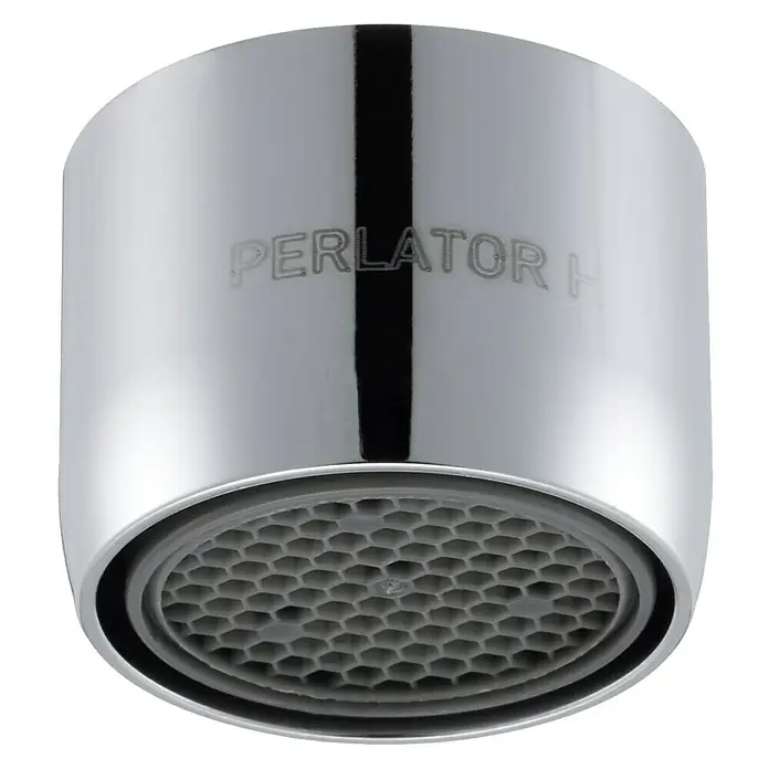 Admiral Strahlregler - M 22, 1 Stk., Verchromt - Nahaufnahme eines Chrom-Wasserhahn-Luftsprudlers mit Perlator-Technologie für einen weichen, spritzfreien Wasserfluss.