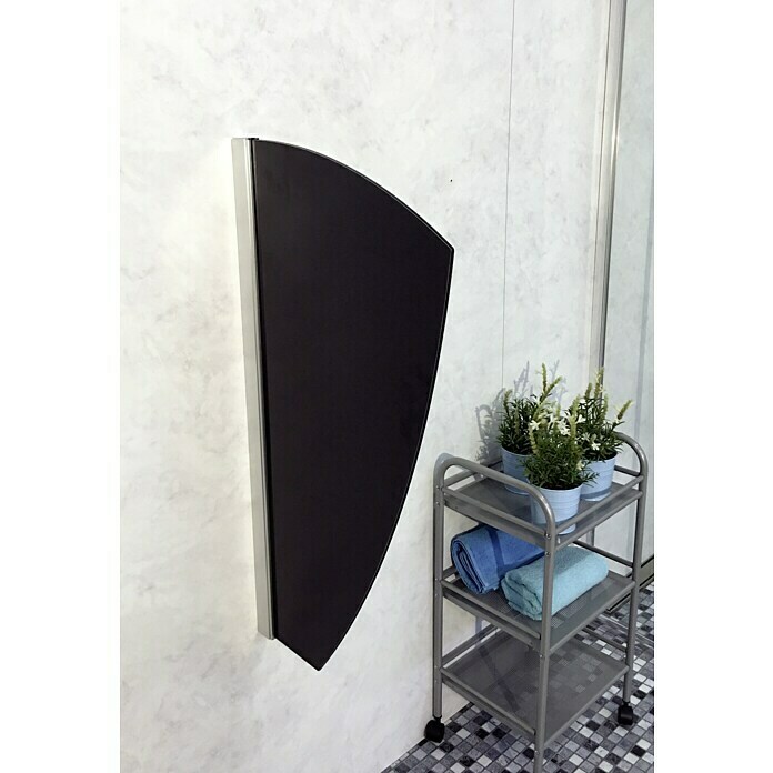 GEO Urinal-Trennwand Segel50 x 90 cm, Glas, Schwarz Left Side View