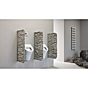 GEO Urinal-Trennwand Radius 100 (50 x 90 cm, Aluminium-Verbundplatte mit Polyethylen-Kern, Dekor: Stone Sand)