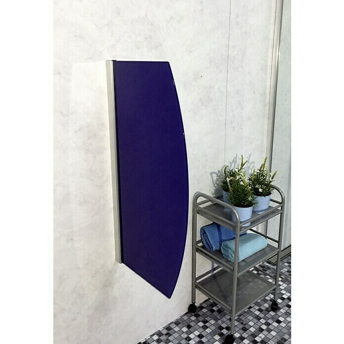 GEO Urinal-Trennwand Radius 1050 x 90 cm, Glas, Blau Left Side View