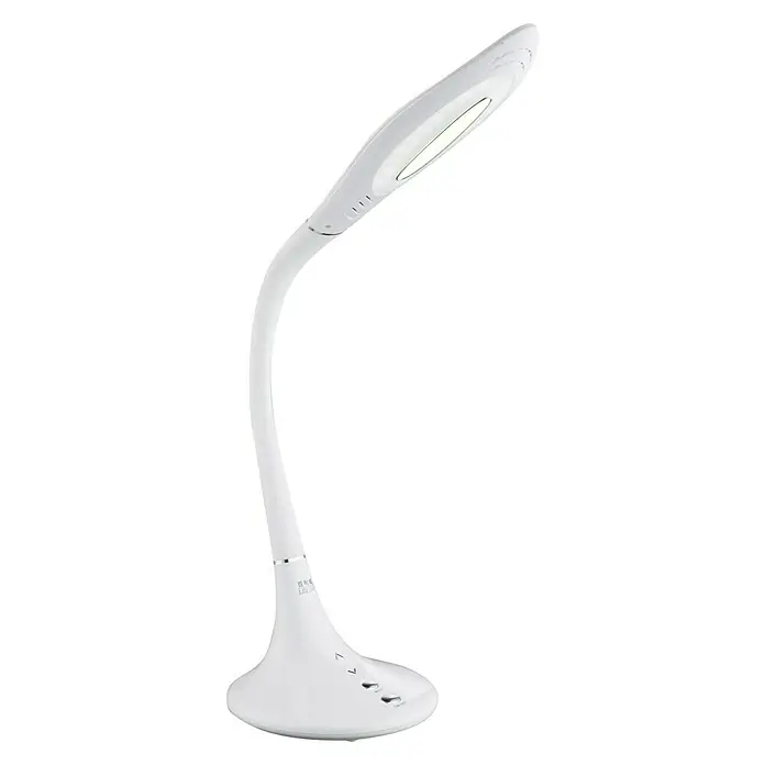 Globo LED-Tischleuchte Pattaya - 10 W, L x B x H: 50 x 17,7 x 79 cm, Weiß, Warmweiß - Schlichte, weiße LED-Tischleuchte mit flexiblem Hals und Touch-Bedienung für modernes Arbeitslicht.