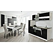 Respekta Composición de cocina (Ancho: 250 cm, Con dispositivos eléctricos, Negro)
