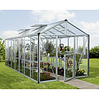 Vitavia Gewächshaus Zeus 13800 (Außenmaß inkl. Dachüberstand (B x T): 256 x 540 cm, 3 mm, Aluminium)