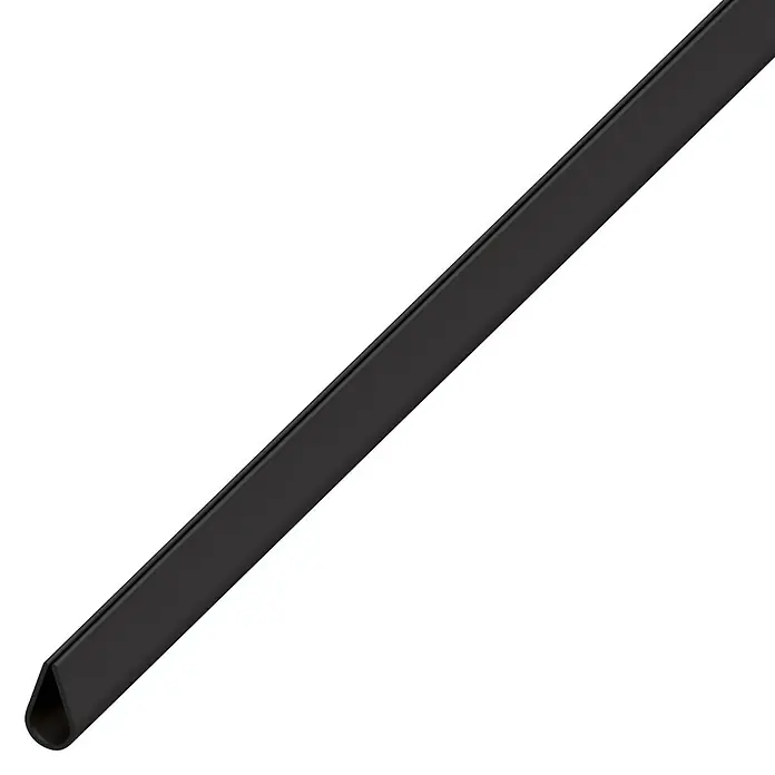 Kantoflex Rahmenprofil - 1.000 x 8,5 x 15 mm, Kunststoff, Schwarz - Schwarzes U-förmiges Profilstück, ideal für Kantenschutz und zur sauberen Abdeckung von Kanten und Übergängen im Innenausbau.