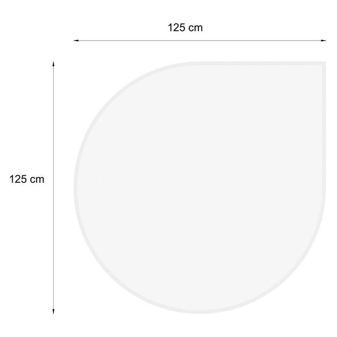 Valo Glasbodenplatte (125 x 125 cm, Gebogen) | BAUHAUS