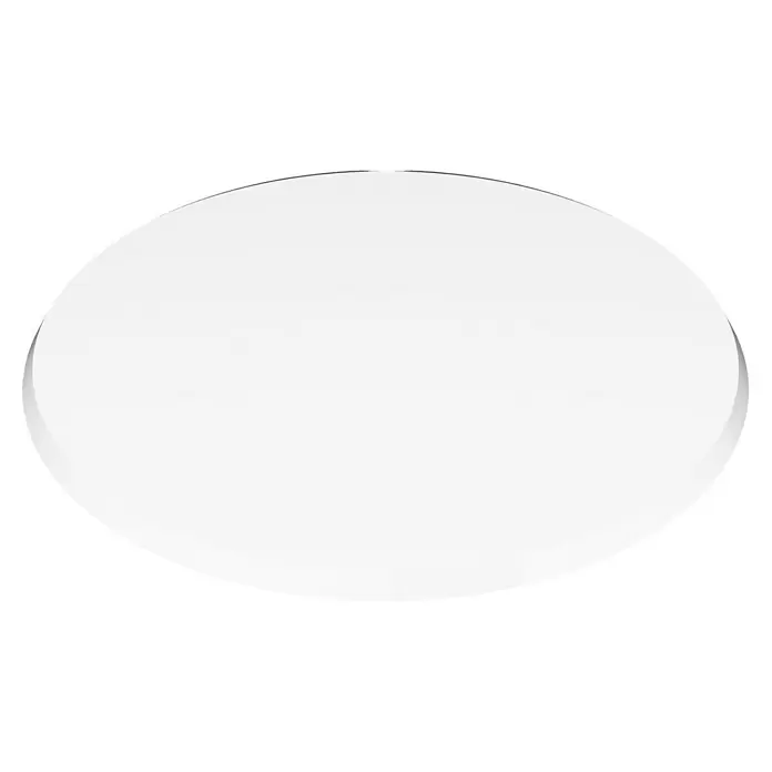 Valo Glasbodenplatte - Durchmesser: 110 cm, Rund - Glatte weiße ovale Form.
