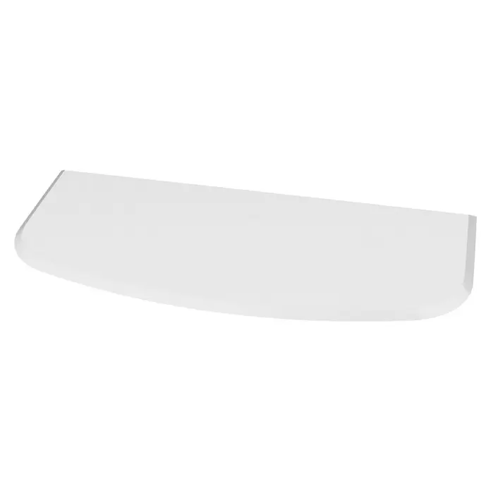 Valo Glasbodenplatte - 100 x 55 cm, Gebogen - Weißer Toilettendeckel mit gebogener Vorderkante.