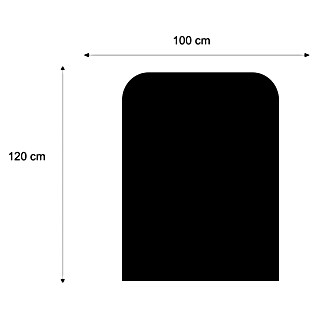 Valo Funkenschutzplatte (120 x 100 cm, Schwarz, Stahl, Gebogen)
