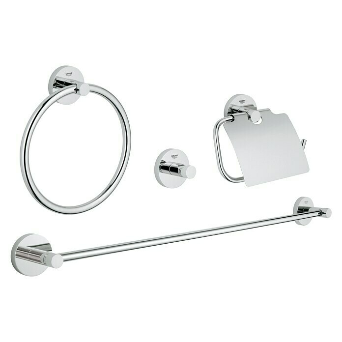 Grohe Essentials Bad-Set 4in1 Variante 24 -tlg., Chrom, Glänzend Front View