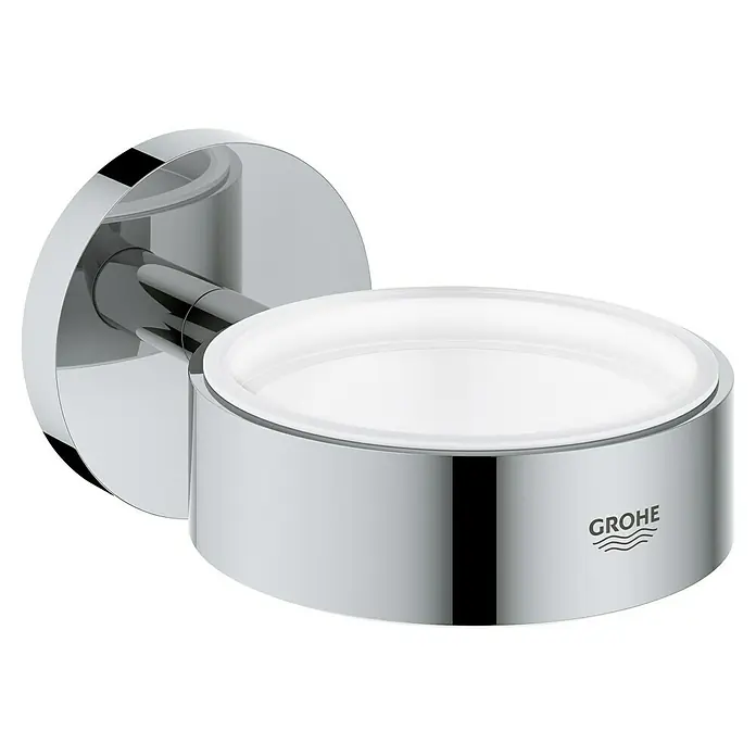 Grohe Essentials Becher- & Seifenhalter - Chrom, Glänzend - Wandseifenschale von Grohe mit Chromoberfläche. Elegantes Design für Badezimmer und WC.