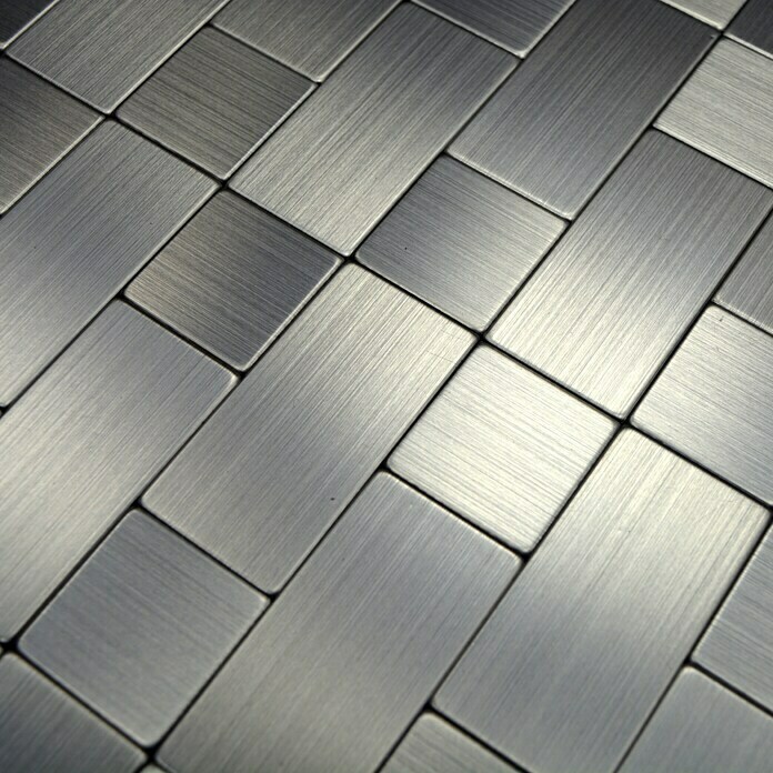 Samoljepljiva mozaik pločica SAM 4MM87 (30,5 x 30,5 cm, Metal, Srebrno)