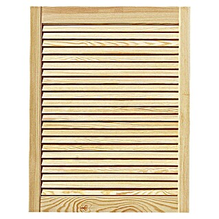 Louvredeur (b x h: 394 x 762 mm, Soort lamellen: Open, Naturel)