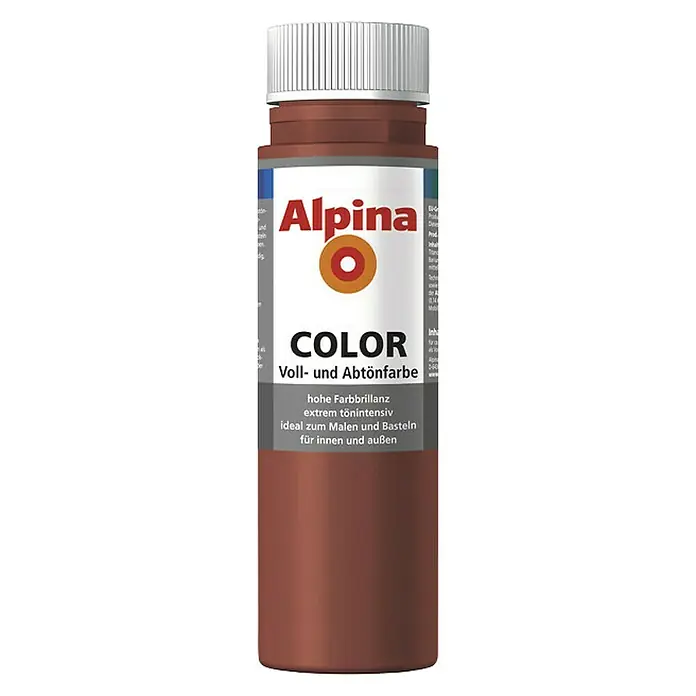 Alpina Vollton- & Abtönfarbe Color - Spicy Red, Matt, 750 ml, Lösemittelfrei - Farbkonzentrat von Alpina Color, Voll- und Abtönfarbe für Innen und Außen, sorgt für hohe Farbbrillanz und intensive Tönung.