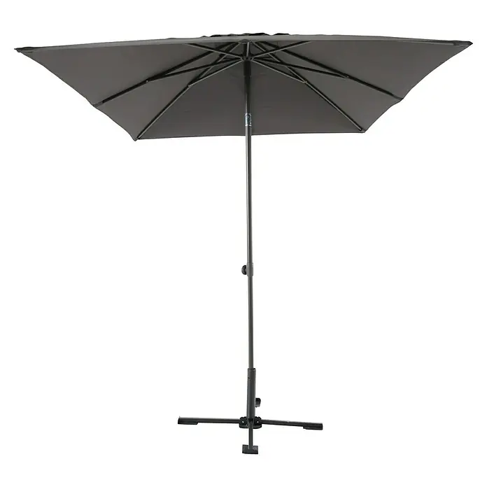 Sunfun Marktschirm Livorno - Anthrazit, Bespannungsmaß (L x B): 200 x 250 cm - Rechteckiger grauer Gartenschirm mit Ständer, perfekt für den Außenbereich. Ideal für sonnige Tage im Garten oder auf der Terrasse.