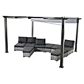 Sunfun Paviljoen met harmonicadoek Kreta (l x b x h: 330 x 415 x 235 cm, Antraciet)