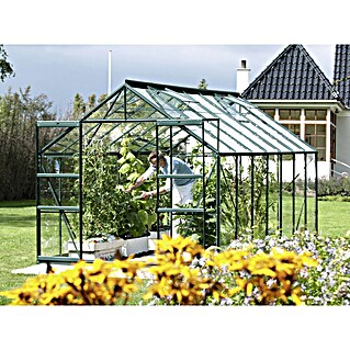 Vitavia Gewächshaus Mars 11500 (Außenmaß inkl. Dachüberstand (B x T): 257 x 445 cm, 3 mm, Smaragd)