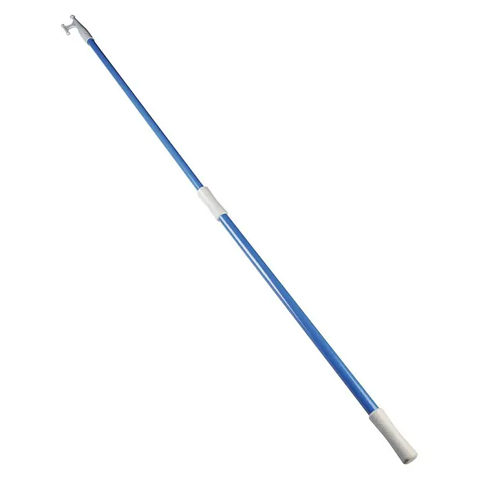 Talamex Bootshaken - Verstellbar: 120 cm - 210 cm, Aluminium - Blauer Teleskopstiel mit Haken, ideal für schwer erreichbare Stellen. Praktisches Werkzeug für den Haushalt und mehr.