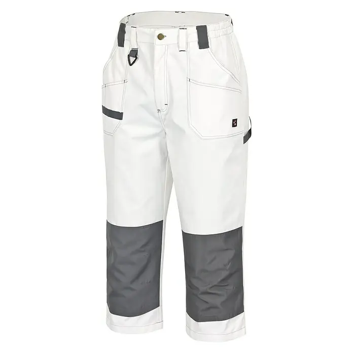 Arbeitshose Piratenhose - Herren, XL, Weiß - Weiße Arbeitshose mit grauen Knien, ideal für Handwerker. Praktisch und strapazierfähig für den täglichen Einsatz auf der Baustelle.