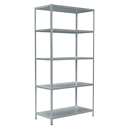 Regalux Metallregal (Anzahl Böden: 5 Stk., Stecken, Silber)
