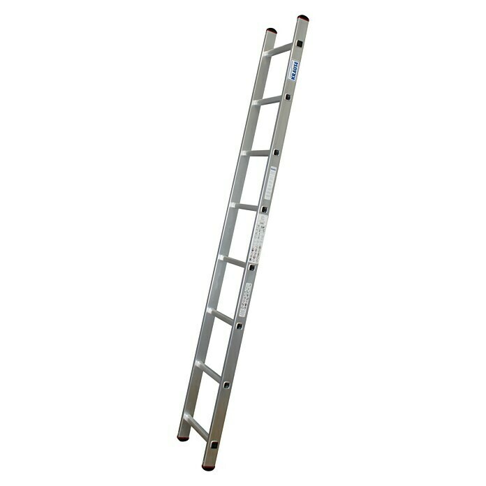 Krause Corda Escalera de peldaños simples (Altura de trabajo: 3,2 m, Número de peldaños: 8 peldaños, Aluminio)