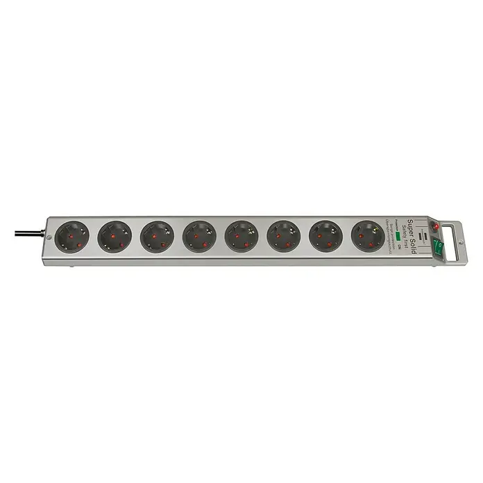 GTV Schreibtisch-Steckdosenleiste, 3 Schuko-Steckdosen, Ohne Kabel, Aluminium – Platzsparend & Stylisch