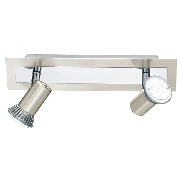 Tween Light Rotello LED-Deckenstrahler - L x B: 280 x 70 mm, Nickel-Matt - Moderne Wandleuchte mit zwei Strahlern in Silberoptik, ideal für stilvolle Akzentbeleuchtung in jedem Raum.