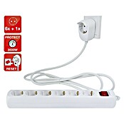 Steckdosenleiste Powersplit (6 + 1-fach, Weiß, 2 m, 3.500 W)