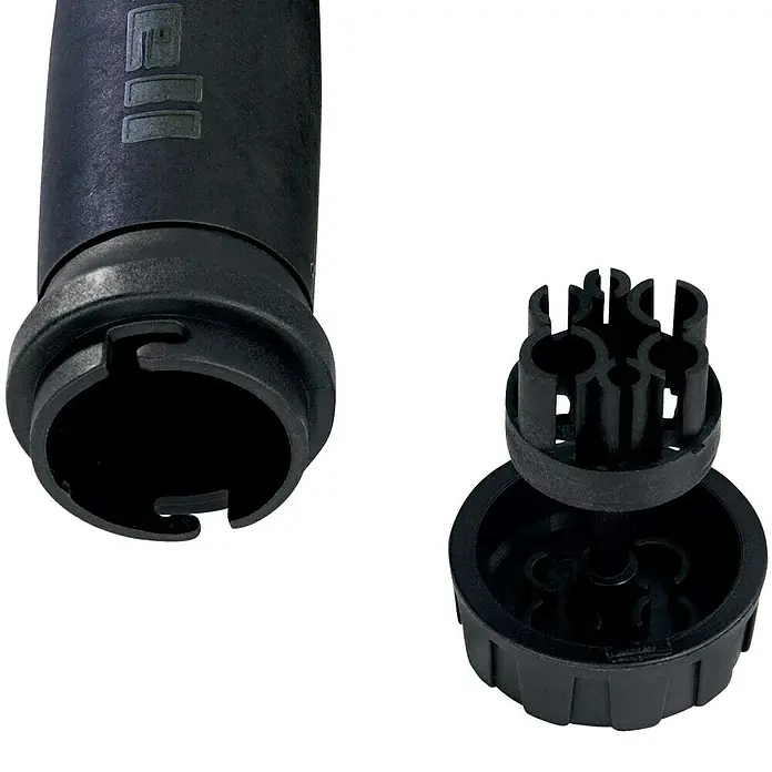 Einhell Taladro percutor TE-ID 650 E - 650 W, 3.000 r.p.m., Número máx. de impactos: 48.000 /min - Conector negro con un componente de clavija y enchufe para conectar piezas electrónicas.