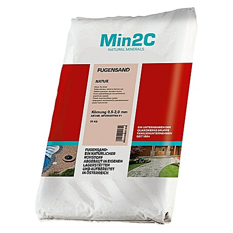 Min2C Fugensand (Natur, Fugenbreite: 8 mm, 25 kg, Körnung: 0,5 mm - 2 mm)