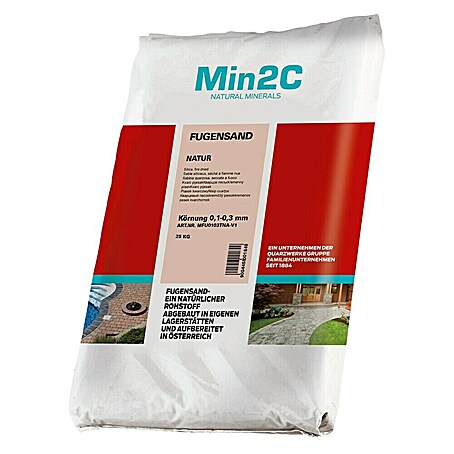 Min2C Fugensand (Natur, Fugenbreite: 3 mm, 25 kg, Körnung: 0,1 mm - 0,3 mm)