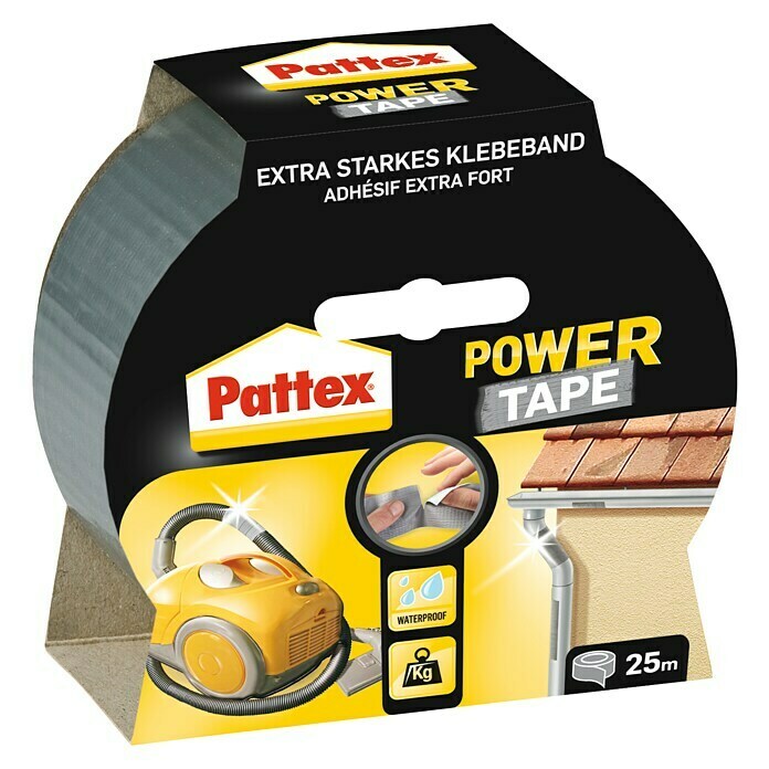 Pattex Gewebe-Klebeband Power Tape (25 m x 50 mm, Silber)