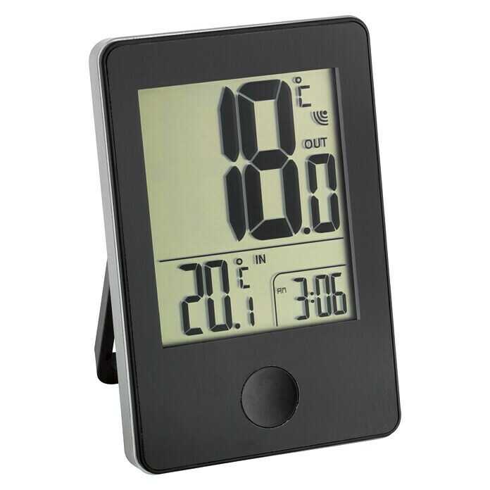 TFA Dostmann Draadloze thermometer (Digitaal, 23 x 90 mm, Reikwijdte sensor: Max. 50 m, Zwart)