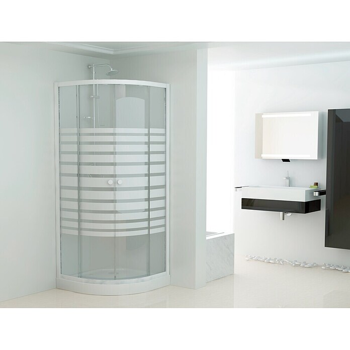 Sanotechnik Runddusche (90 x 90 x 190 cm, Weiß)