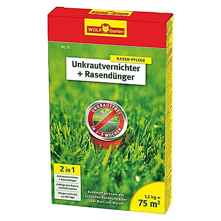 Wolf-Garten Rasendünger mit Unkrautvernichter 2 in 1