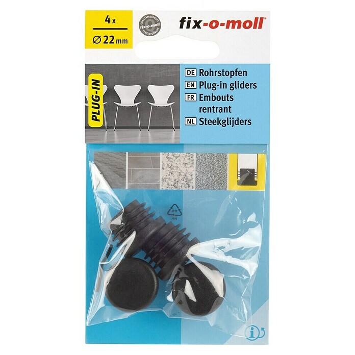 Fix-o-moll Tapón para tubos (Diámetro: 22 mm, Negro) | BAUHAUS