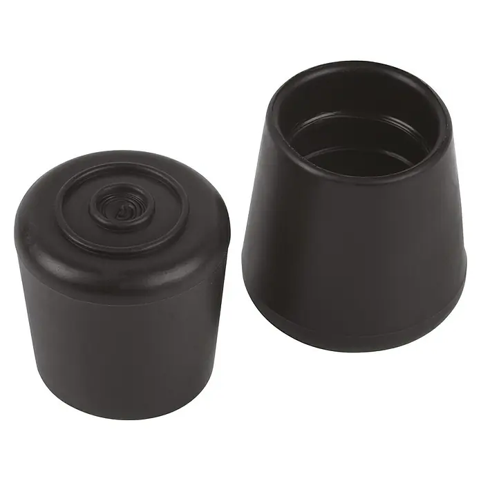 Fix-o-moll Rohrkappen - Durchmesser: 16 mm, 4 Stk., Rutschhemmend - Schwarze Möbelgleiter: Ein Set aus einem geschlossenen und einem offenen Gleiter zum Schutz von Böden vor Kratzern und Beschädigungen.