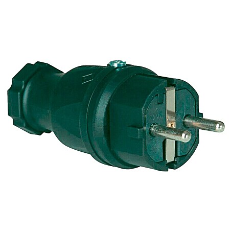 Gummi-Schutzkontakt-Stecker PCE (230 V, IP44, Schwarz)