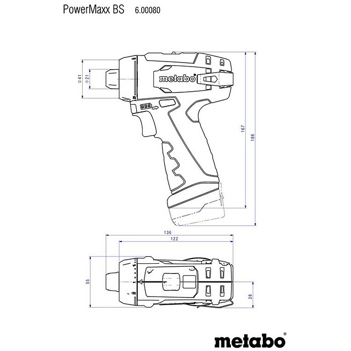 Metabo Akku-Bohrschrauber-Set PowerMaxx BS Basic (12 V, 2 Akkus, 2 Ah, 34 Nm, 41 -tlg.) | BAUHAUS