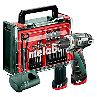 Metabo Akku-Bohrschrauber-Set PowerMaxx BS Basic (12 V, 2 Akkus, 2 Ah, 34 Nm, 41 -tlg.)