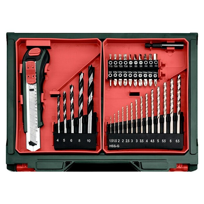 Metabo Akku-Bohrschrauber-Set PowerMaxx BS Basic (12 V, 2 Akkus, 2 Ah, 34 Nm, 41 -tlg.) | BAUHAUS