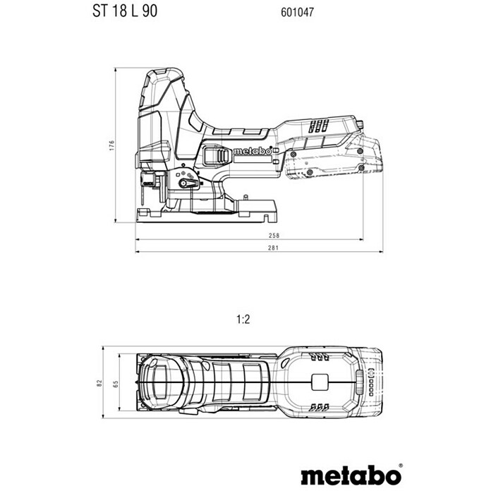 Metabo CAS 18V Akku-Pendelhubstichsäge ST 18 L 90 (18 V, Ohne Akku, Leerlaufhubzahl: 750 /min - 3.000 /min) | BAUHAUS